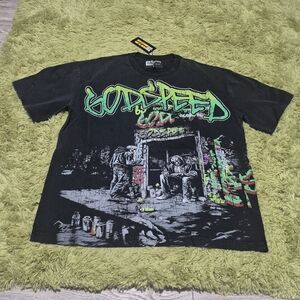 Godspeed Graffiti Skeleton Graphic T-Shirt Black Large